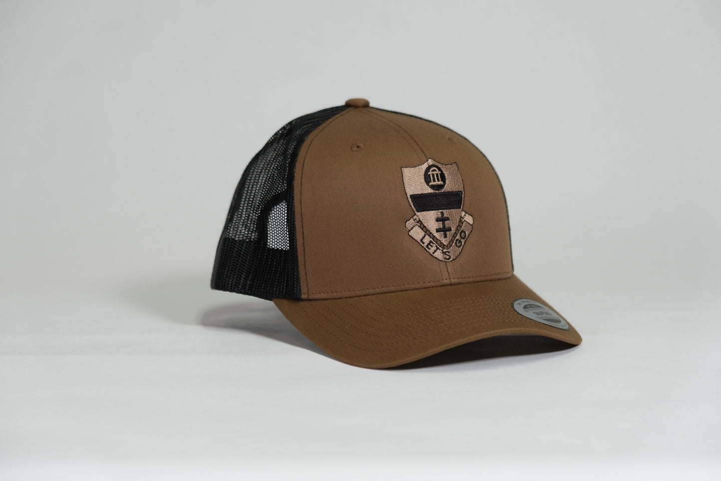 325th Airborne Infantry Regiment (AIR) DUI, 82nd Airborne Division Patch Embroidered Coyote Retro Trucker Cap - Shamrock Collective
