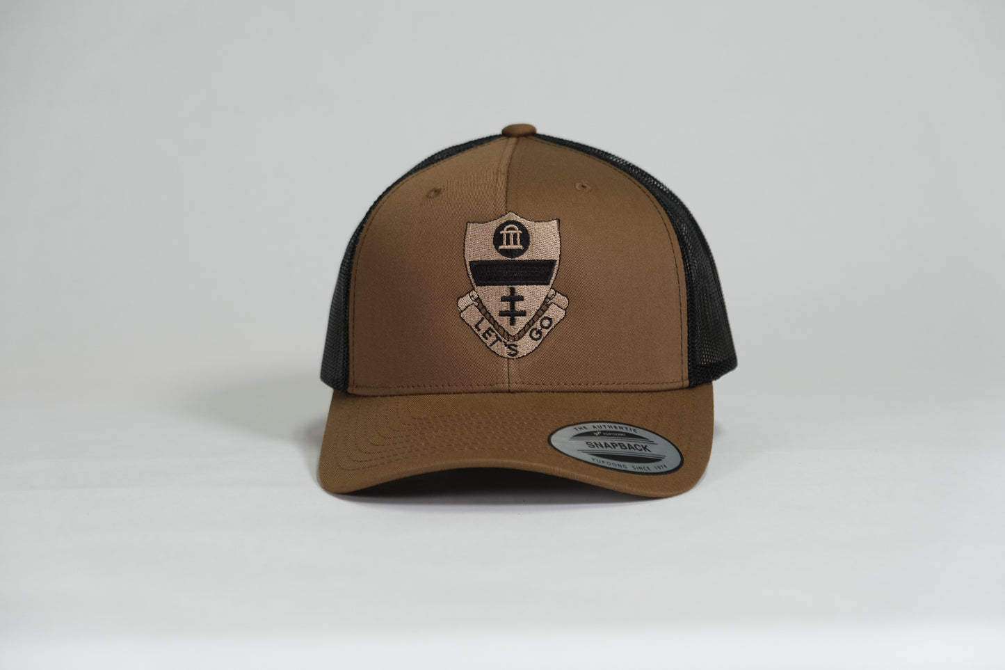 325th Airborne Infantry Regiment (AIR) DUI, 82nd Airborne Division Patch Embroidered Coyote Retro Trucker Cap - Shamrock Collective