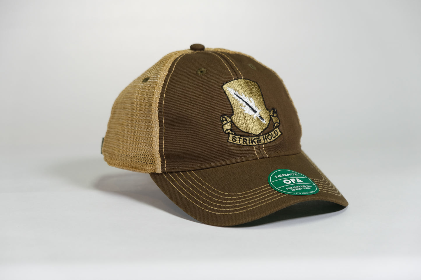 504th Parachute Infantry Regiment (PIR) DUI, 82nd Airborne Division Patch Embroidered Olive Drab Old Faithful Trucker Cap - Shamrock Collective