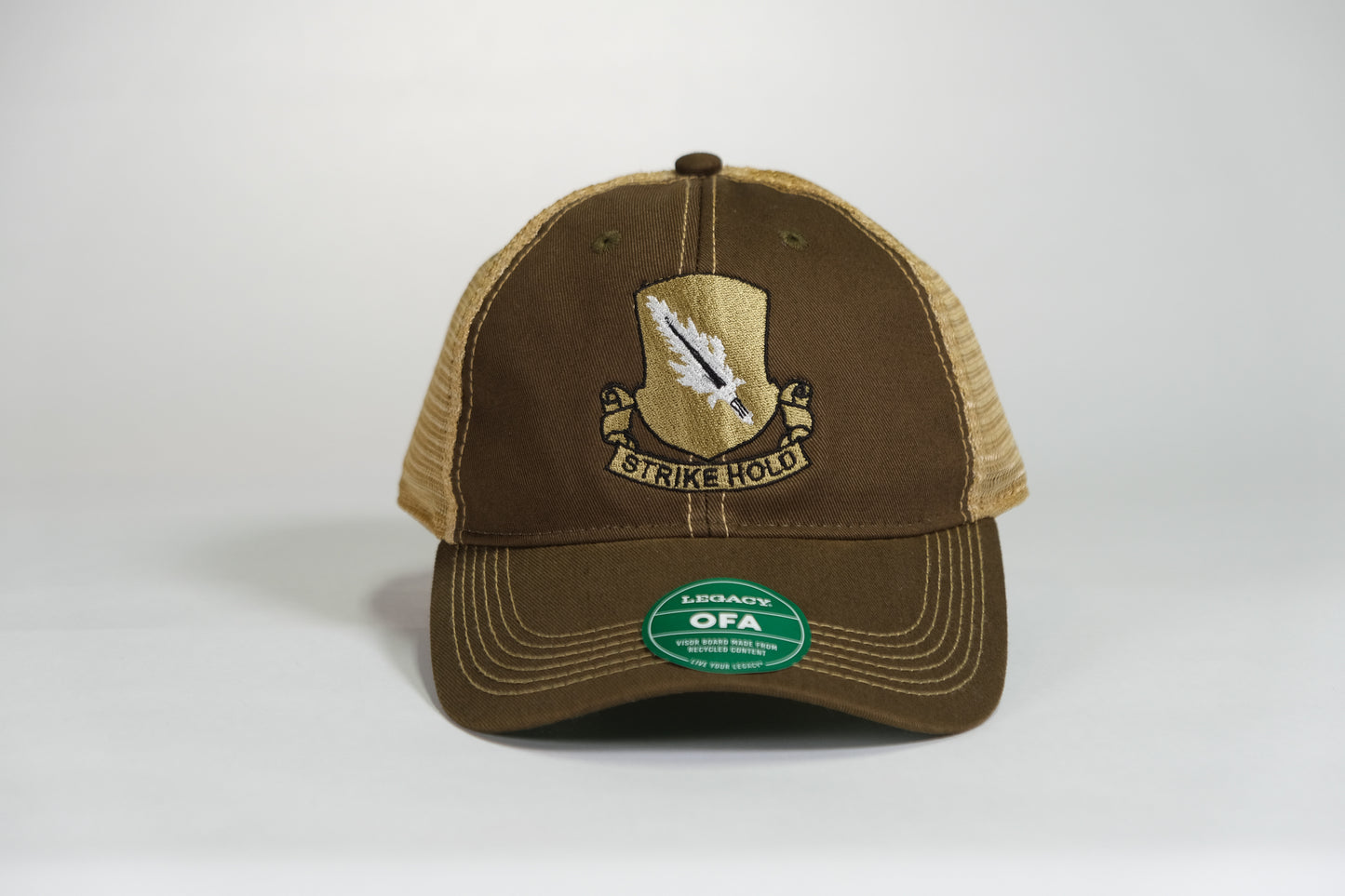 504th Parachute Infantry Regiment (PIR) DUI, 82nd Airborne Division Patch Embroidered Olive Drab Old Faithful Trucker Cap - Shamrock Collective