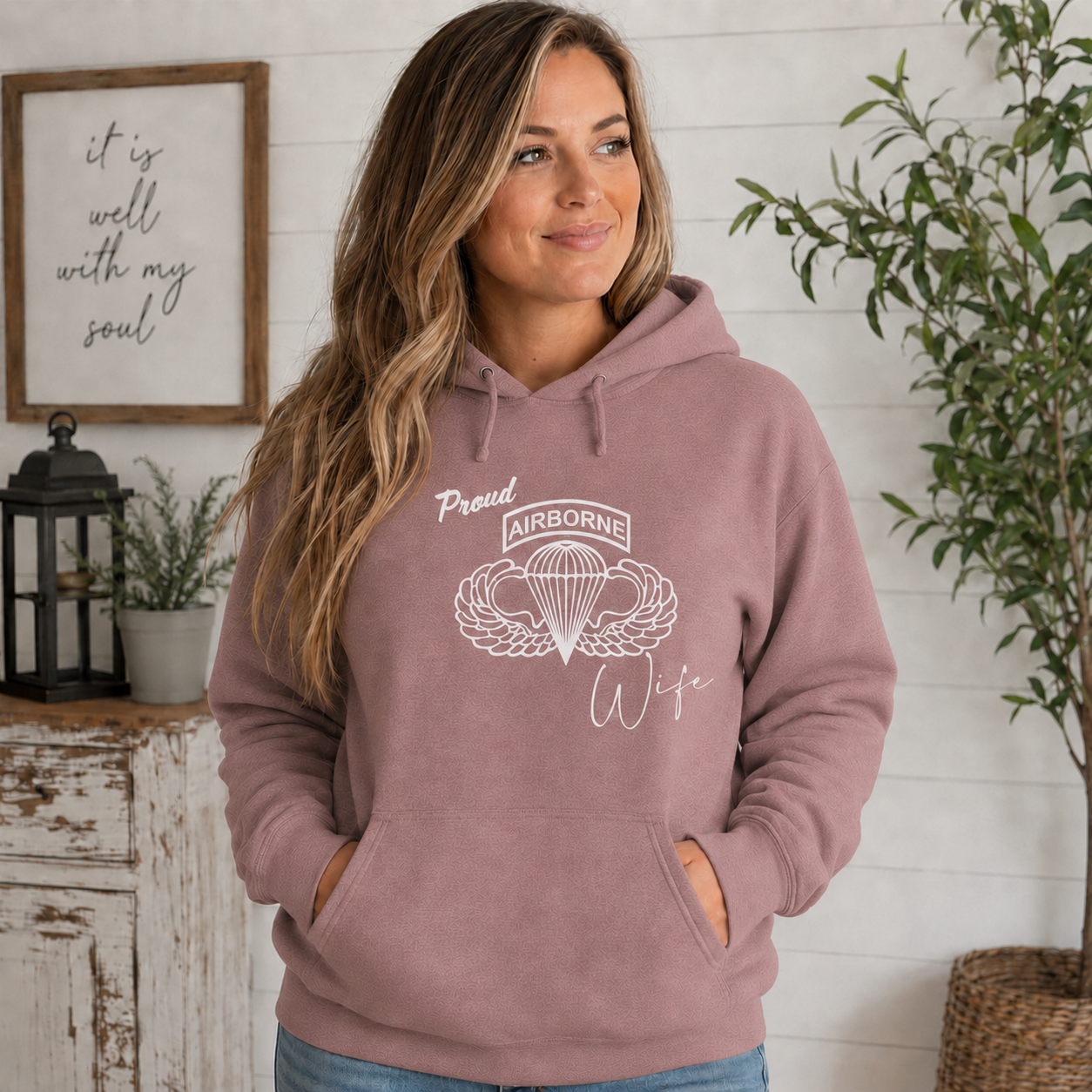 Proud Airborne Wife Hoodie | Veteran-Made Airborne Apparel