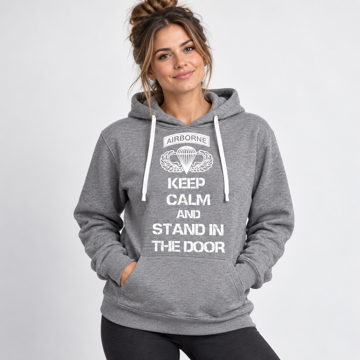 Keep Calm and Stand in the Door Hoodie | Bella+Canvas 3719 Airborne Hoodie