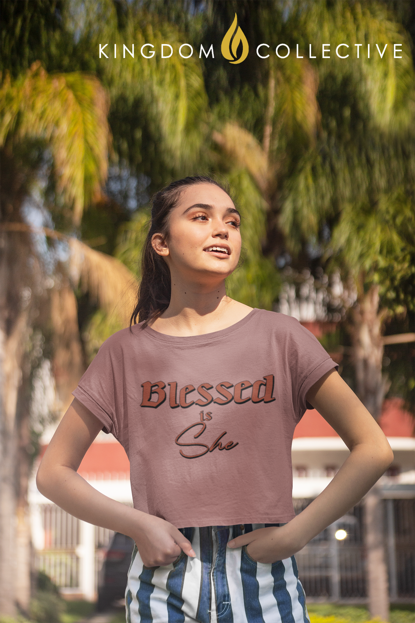 Blessed is She Womens Crop Top T-Shirt | Christian T-Shirt | Ministry Apparel - Shamrock Collective