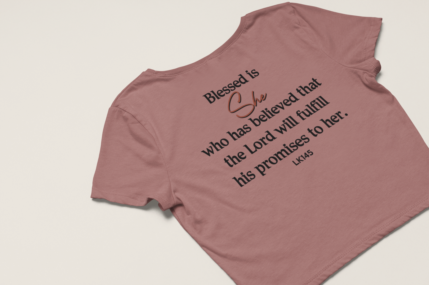 Blessed is She Womens Crop Top T-Shirt | Christian T-Shirt | Ministry Apparel - Shamrock Collective