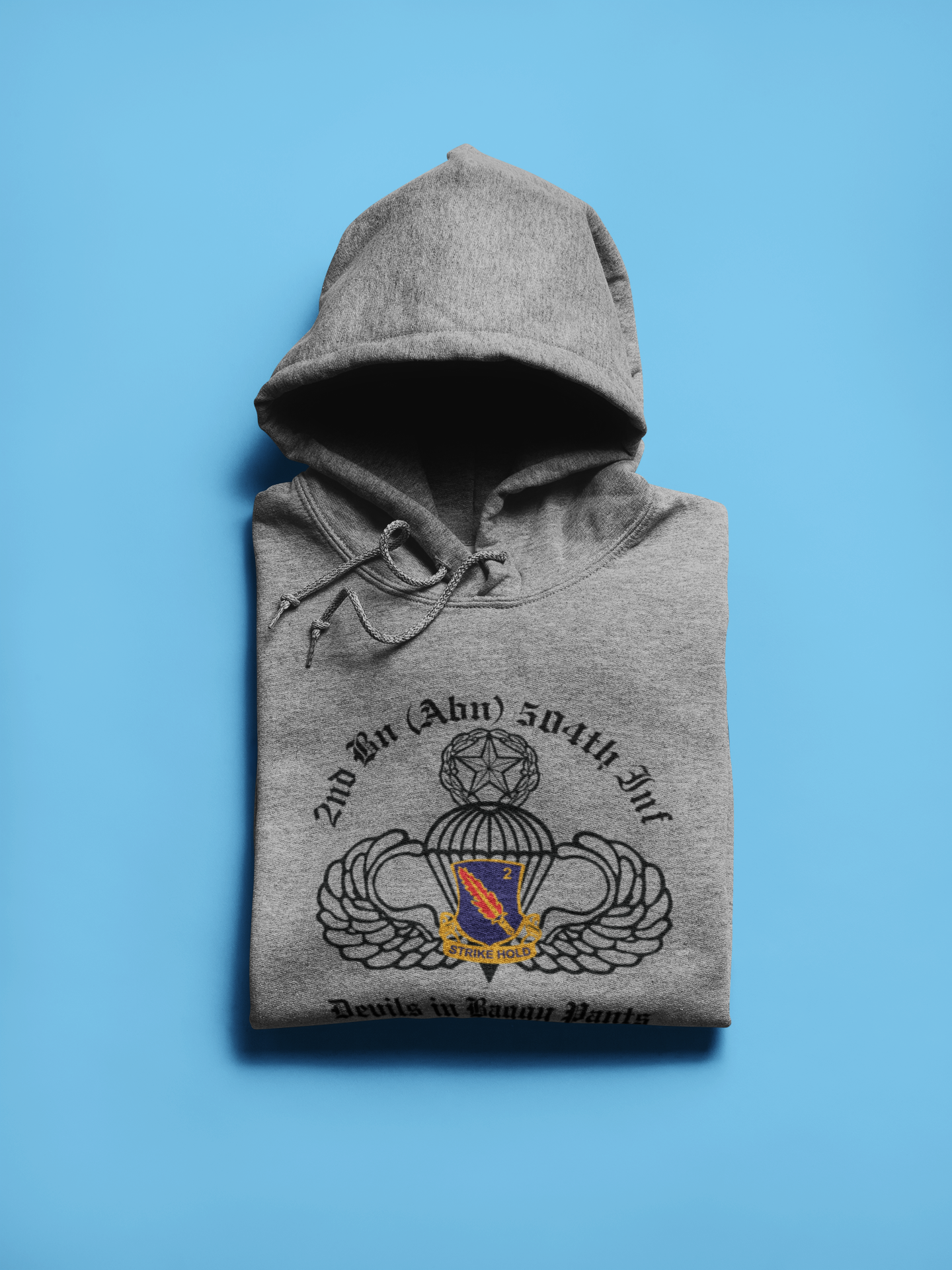 2-504 PIR White Devils PT Hoodie - US Army 82nd Airborne Division Recreated Physical Training Hooded Sweathshirt - Shamrock Collective