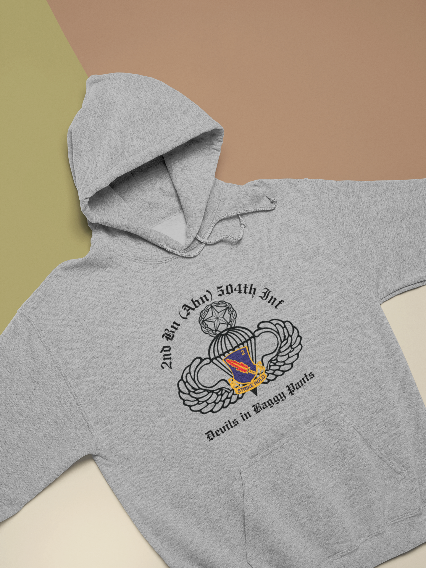 2-504 PIR White Devils PT Hoodie - US Army 82nd Airborne Division Recreated Physical Training Hooded Sweathshirt - Shamrock Collective