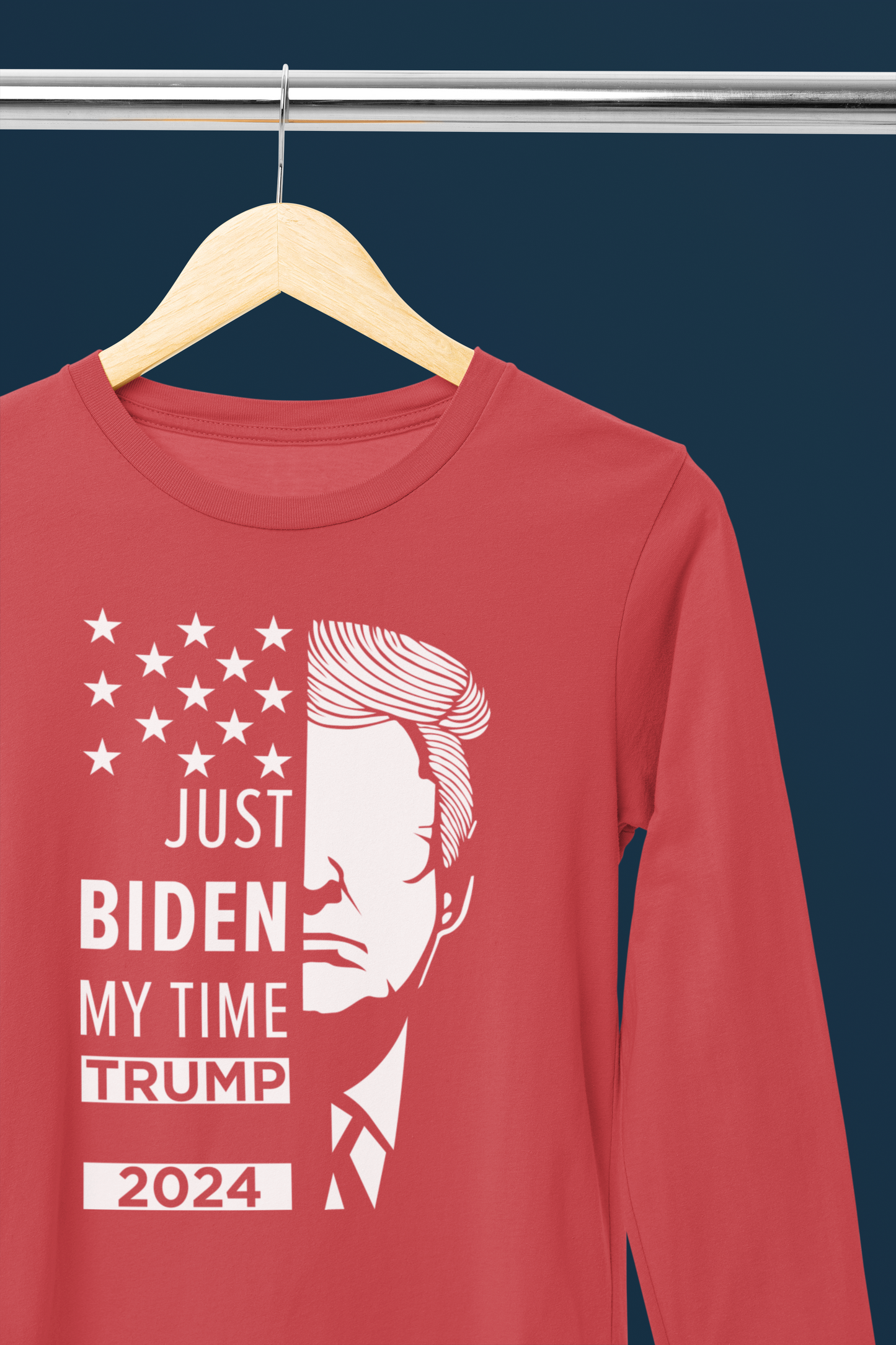 Biden My Time | Trump for President 2024 Long Sleeved T-Shirt | Political Politics | Presidential Race 2024 | FVBV Apparel - Shamrock Collective