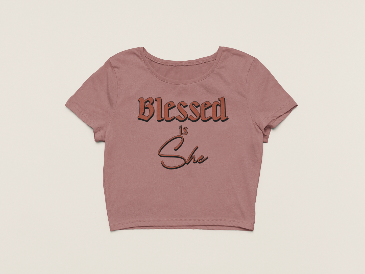 Blessed is She Womens Crop Top T-Shirt | Christian T-Shirt | Ministry Apparel - Shamrock Collective