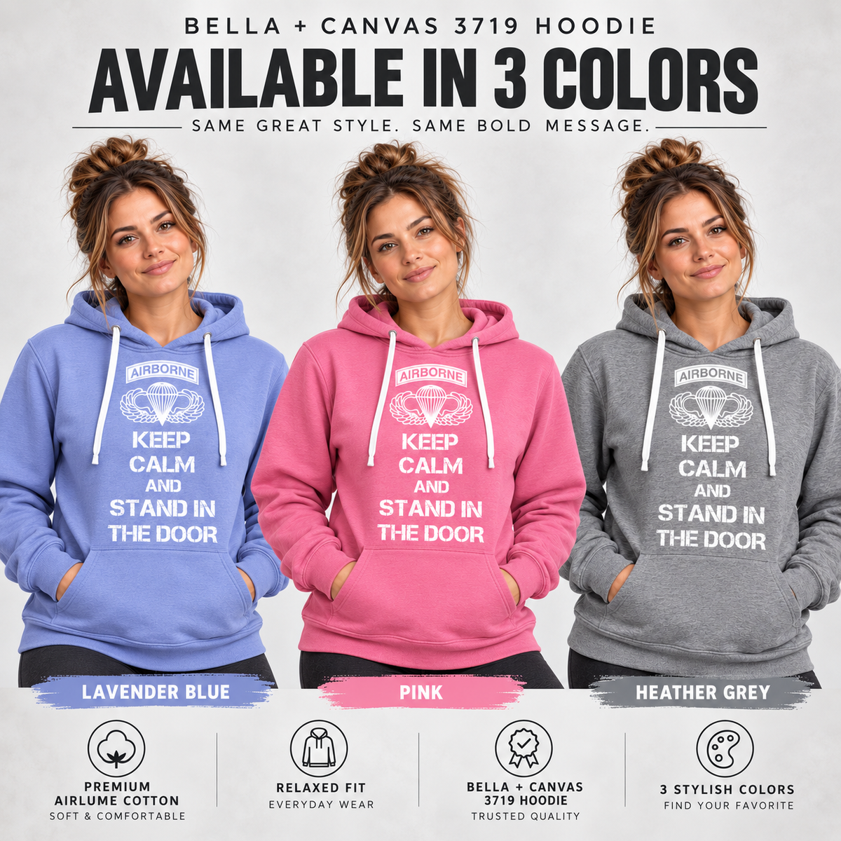 Keep Calm and Stand in the Door Hoodie | Bella+Canvas 3719 Airborne Hoodie
