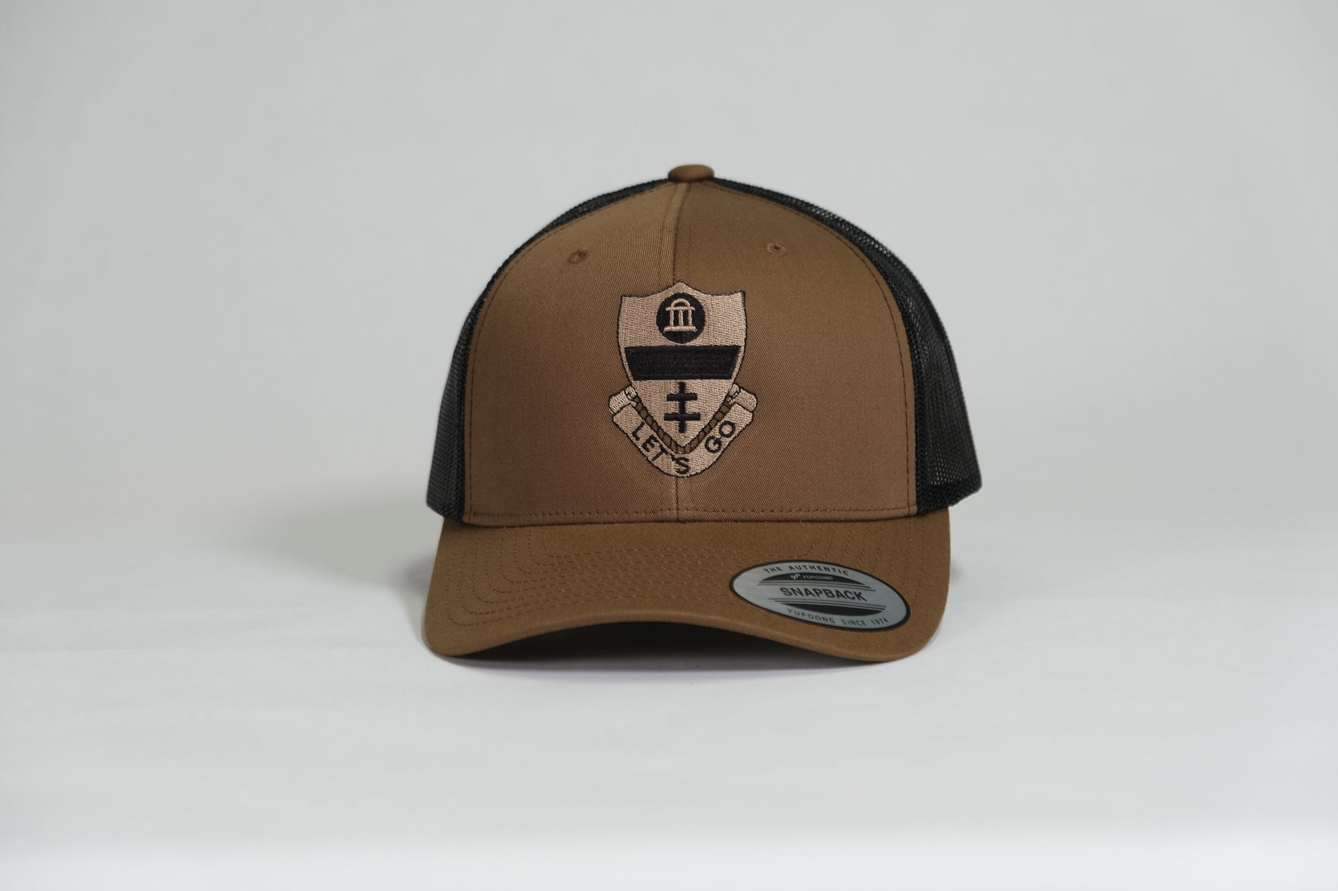 325th Airborne Infantry Regiment (AIR) DUI, 82nd Airborne Division Patch Embroidered Coyote Retro Trucker Cap - Shamrock Collective