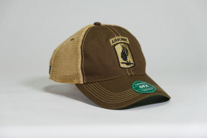 173rd Airborne Division Patch Embroidered Olive Drab Old Faithful Trucker Cap - Shamrock Collective