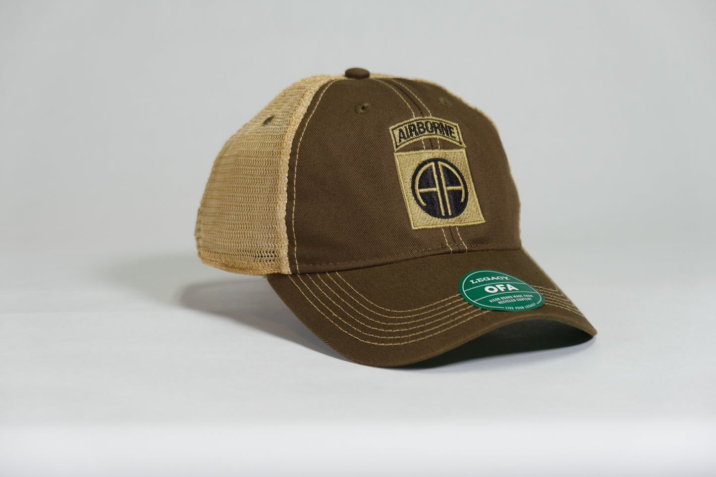 82nd Airborne Division Patch Embroidered Olive Drab Old Faithful Trucker Cap - Shamrock Collective