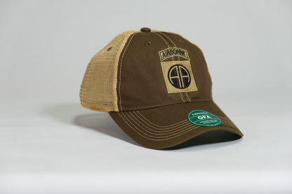 82nd Airborne Division Patch Embroidered Olive Drab Old Faithful Trucker Cap - Shamrock Collective
