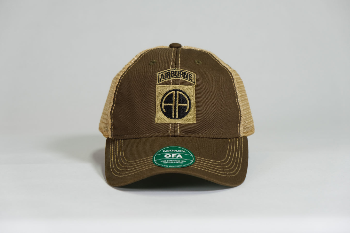 82nd Airborne Division Patch Embroidered Olive Drab Old Faithful Trucker Cap - Shamrock Collective