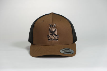 505th Parachute Infantry Regiment (PIR) DUI, 82nd Airborne Division Patch Embroidered Coyote Retro Trucker Cap - Shamrock Collective