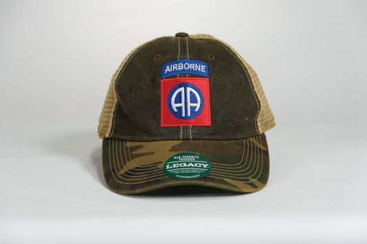 82nd Airborne Division Patch Embroidered Full Color Old Faithful Trucker Cap - Shamrock Collective