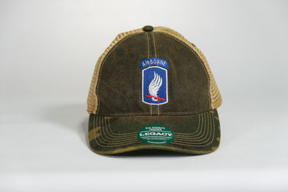173rd Airborne Airborne Division Patch Embroidered Full Color Old Faithful Trucker Cap - Shamrock Collective