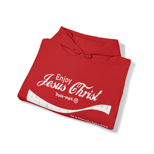 Eternally Refreshing Enjoy Jesus Christ Hooded Sweatshirt | Christian Hoodie | Ministry Apparel - Shamrock Collective