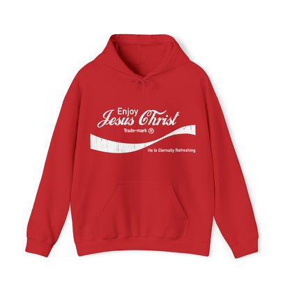 Eternally Refreshing Enjoy Jesus Christ Hooded Sweatshirt | Christian Hoodie | Ministry Apparel - Shamrock Collective