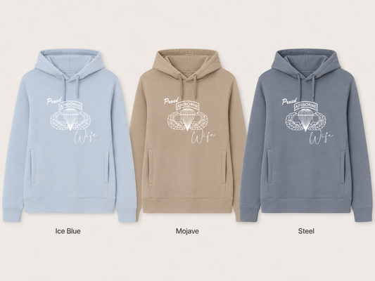 Proud Airborne Wife Hoodie | Veteran-Made Airborne Apparel - Shamrock Collective