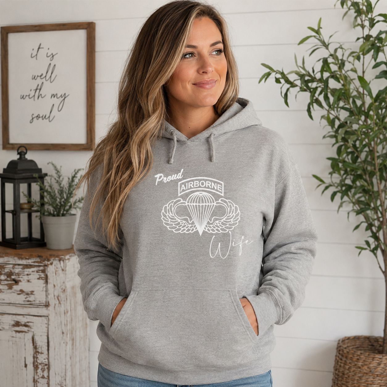 Proud Airborne Wife Hoodie | Veteran-Made Airborne Apparel