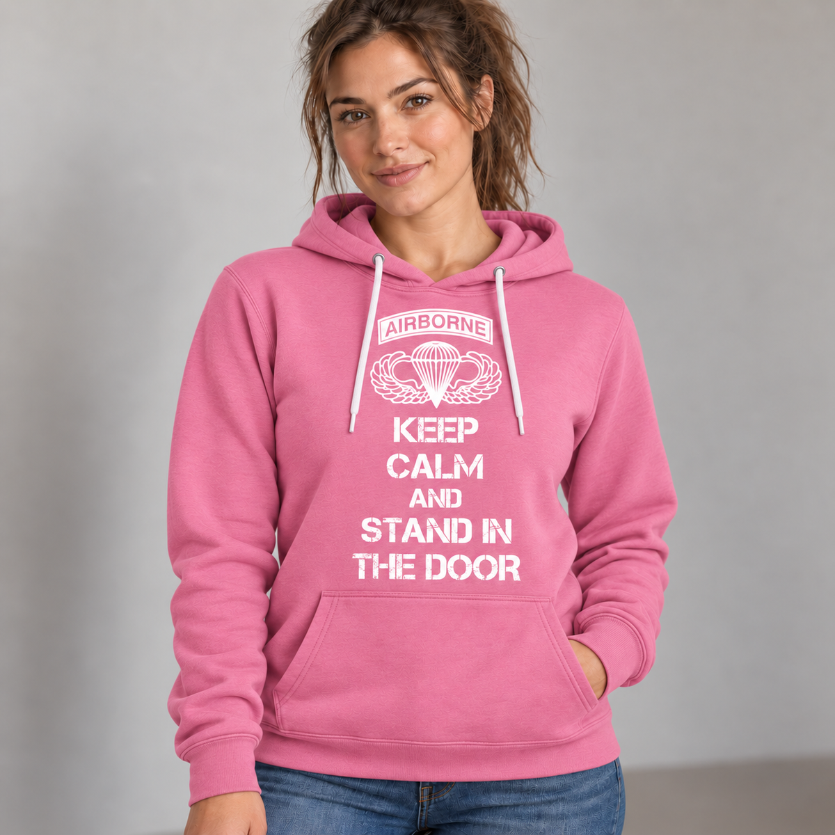 Keep Calm and Stand in the Door Hoodie | Bella+Canvas 3719 Airborne Hoodie