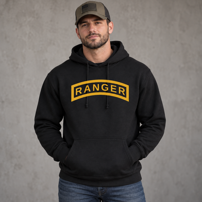 Ranger Tab Hoodie | Bella+Canvas 3719 Black Military Hoodie