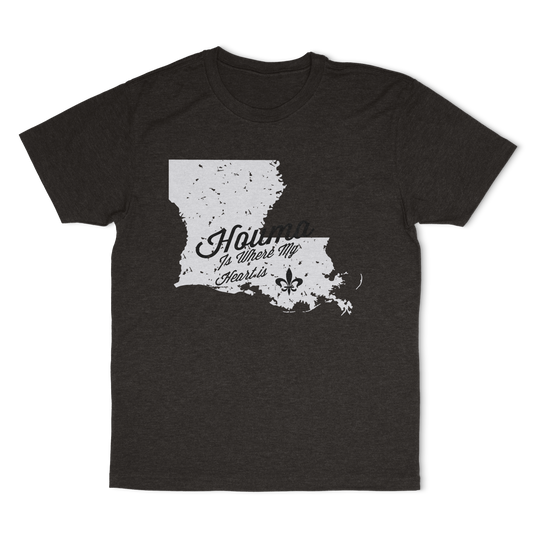 Houma Is Where My Heart Is T-Shirt | Louisiana Collection | Terrebonne Parish - Shamrock Collective