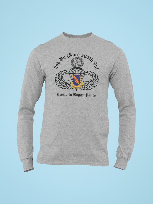 2-504 PIR White Devils PT Long Sleeve T-Shirt - US Army 82nd Airborne Division Recreated Physical Training Tee - Shamrock Collective