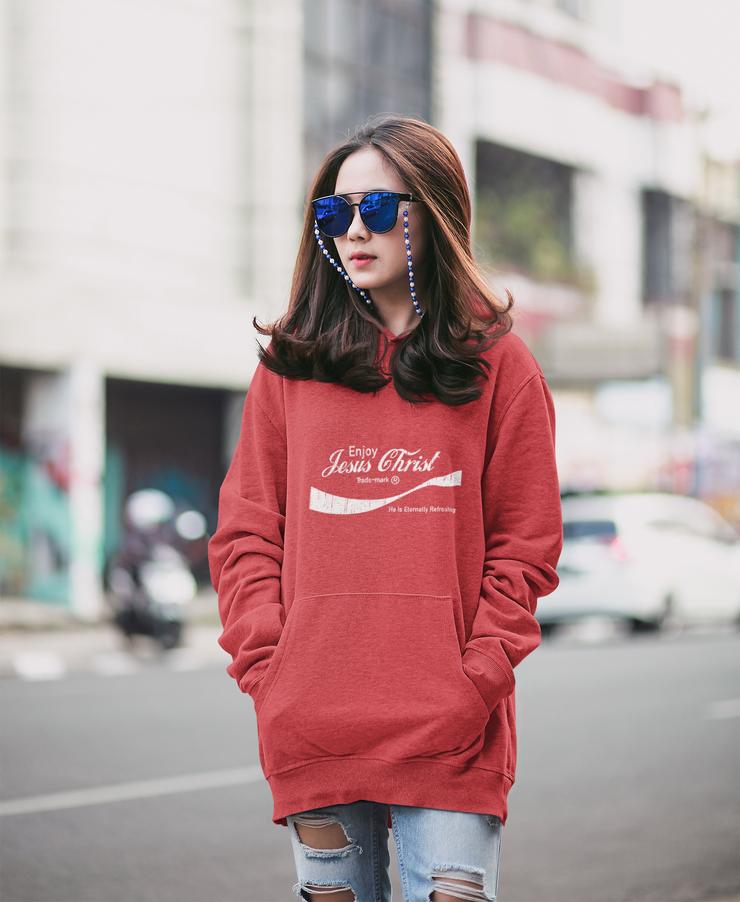 Eternally Refreshing Enjoy Jesus Christ Hooded Sweatshirt | Christian Hoodie | Ministry Apparel - Shamrock Collective
