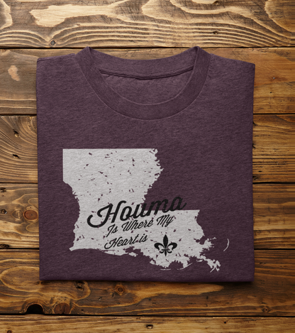 Houma Is Where My Heart Is T-Shirt | Louisiana Collection | Terrebonne Parish - Shamrock Collective