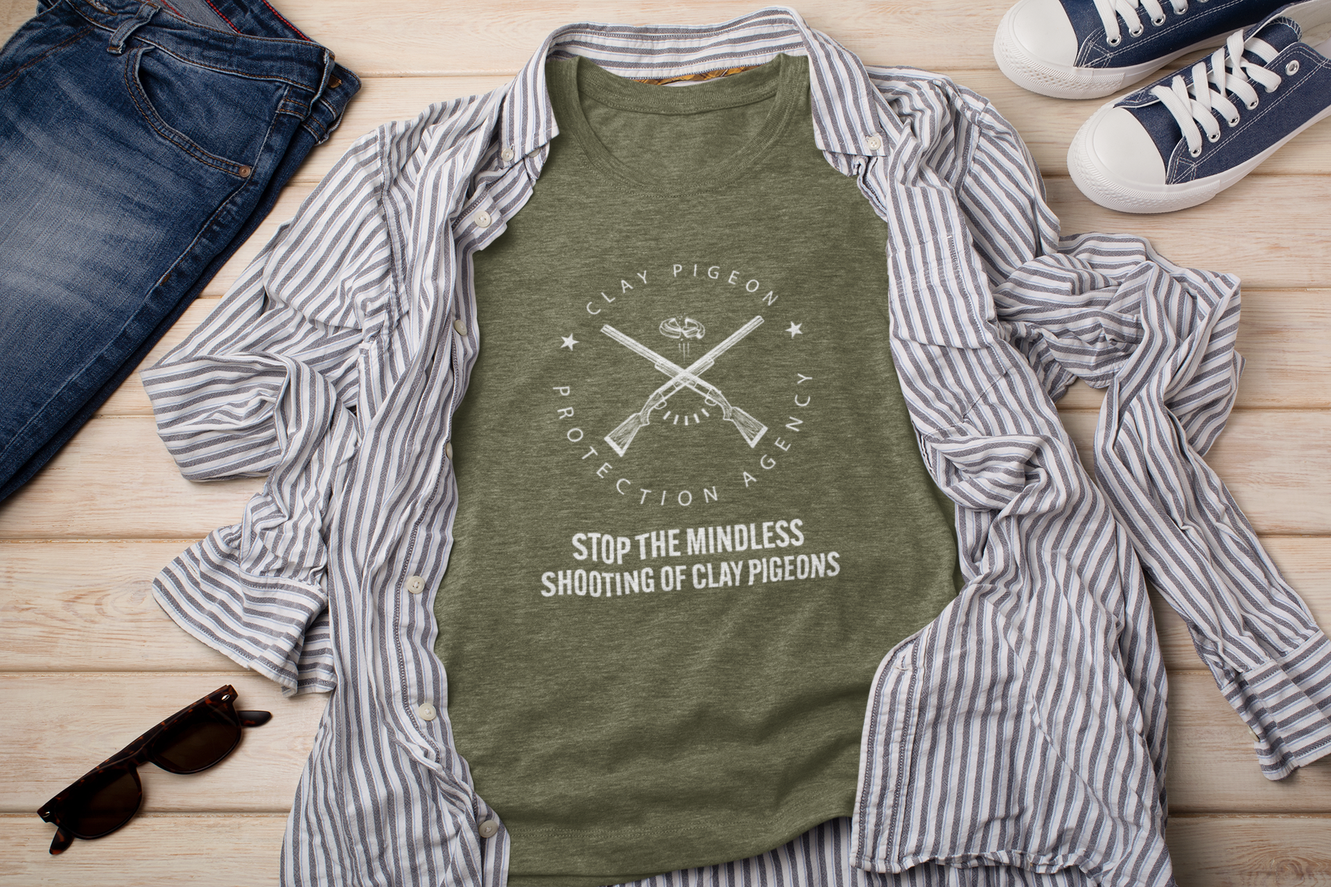 Clay Pigeon Protection Agency T-Shirt | 2nd Amendment | FVBV Apparel - Shamrock Collective