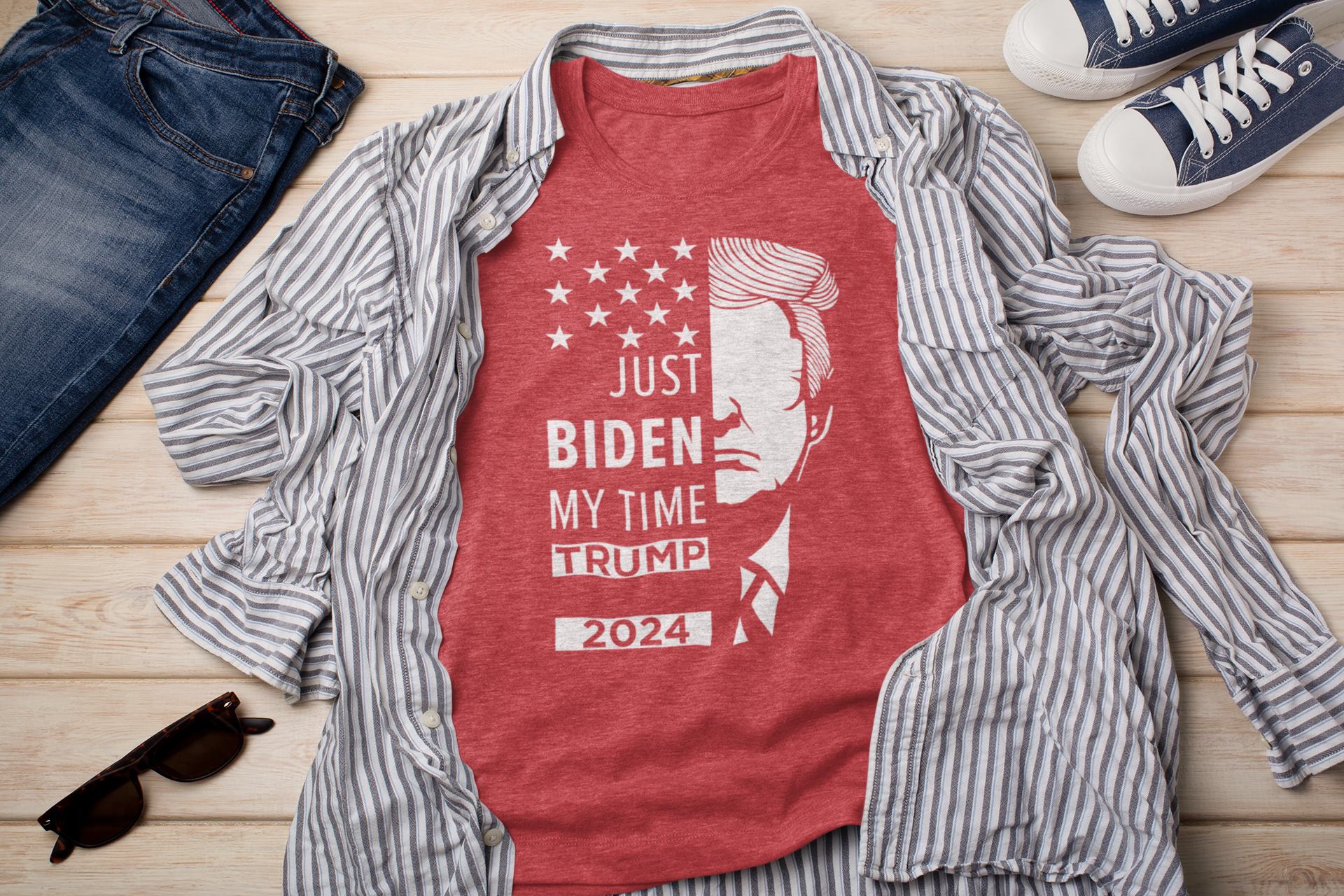 Biden My Time | Trump for President 2024 T-Shirt | Political Politics |  Presidential Race 2024 | FVBV Apparel - Shamrock Collective