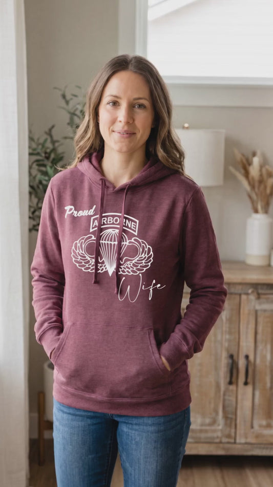 Proud Airborne Wife Hoodie | Veteran-Made Airborne Apparel
